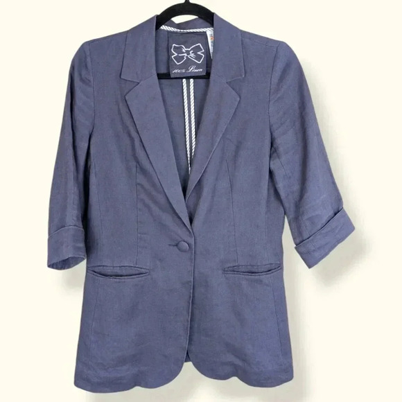 Blue Linen Jacket - Picture 4 of 6